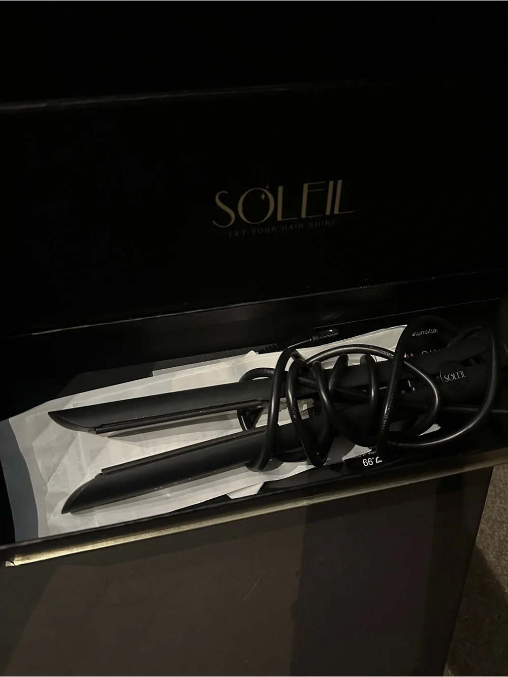 Soleil Black Hair Straightener - Professional Flat Iron